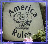 engraved river stone garden stone